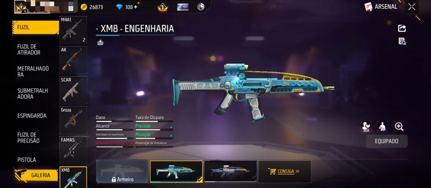 [FREE FIRE] CONTA LVL 16 | 2 CONJUNTOS SAMURAI | 108+ DIAMANTES