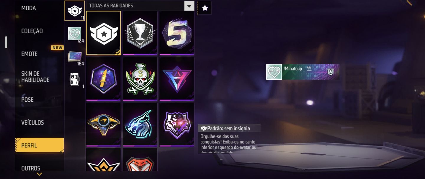 CONTA FREE FIRE CALÇA ANGELICAL AZUL
