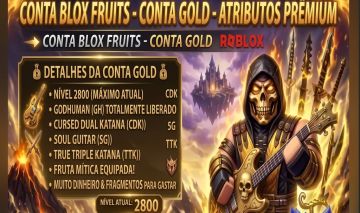 Conta Gold Blox Fruits - 2800+Mítica+Cursed Dual Katana+SoulGuitar+TTK+PuzzleV4