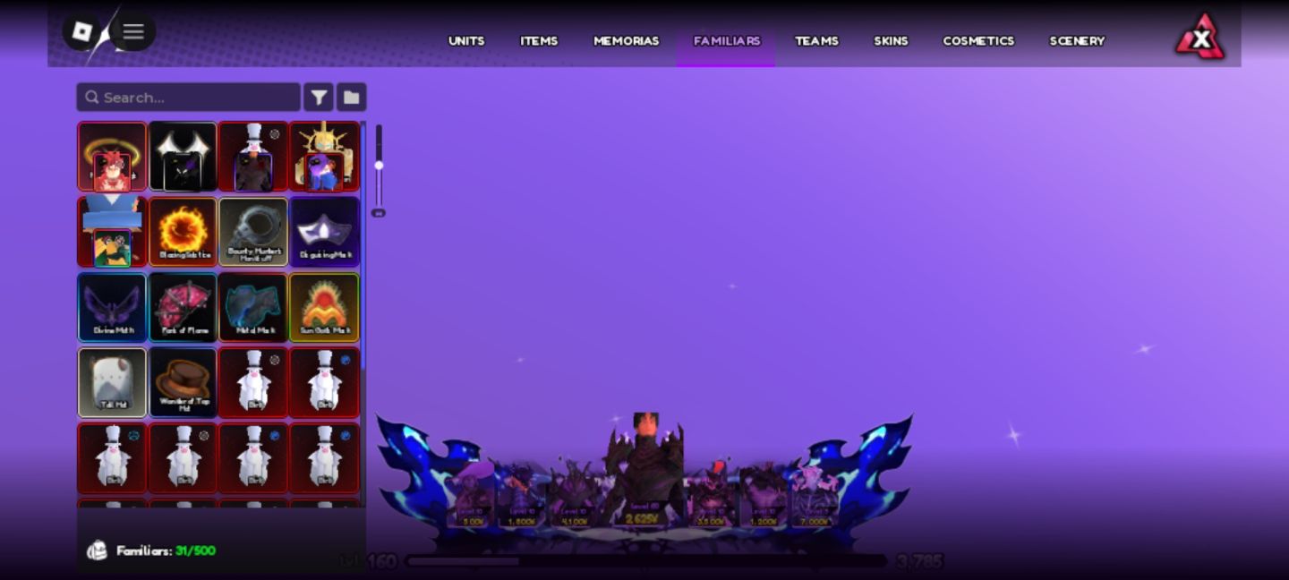 Conta de roblox focada em anime vanguards (18 monarcas e 13.5k rr)