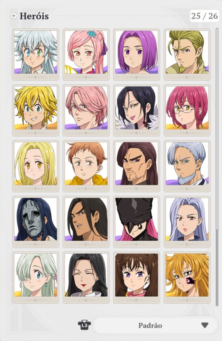 Conta The Seven Deadly Sins: Origin Merlin P10+Skins + Elizabeth P8 e Gowther P7
