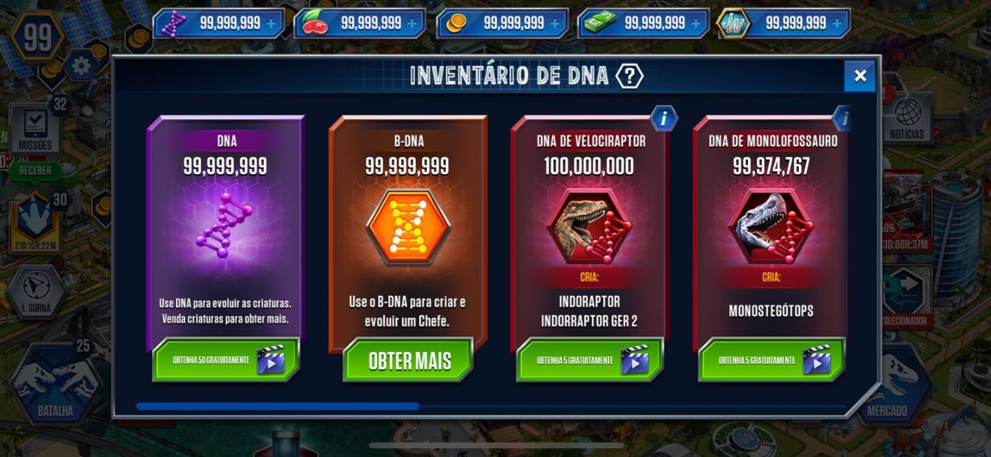 TOP 1 VENDAS - DINHEIRO/DNA's/ÂMBAR/LEALDADE E MUITO MAIS NO JURASSIC WORLD