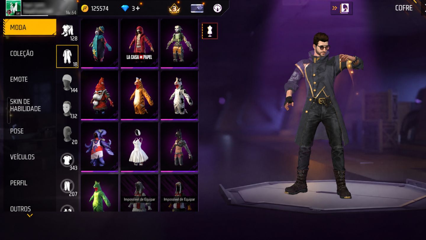Conta de FF com angelical e skin rara (conta pessoal entt sem problemas de scam)