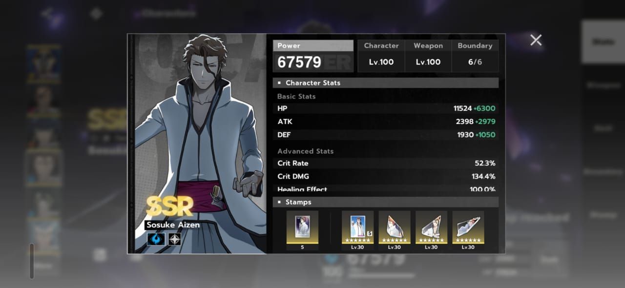 Conta Full Whale Bleach Soul Resonance, todos personagens b6