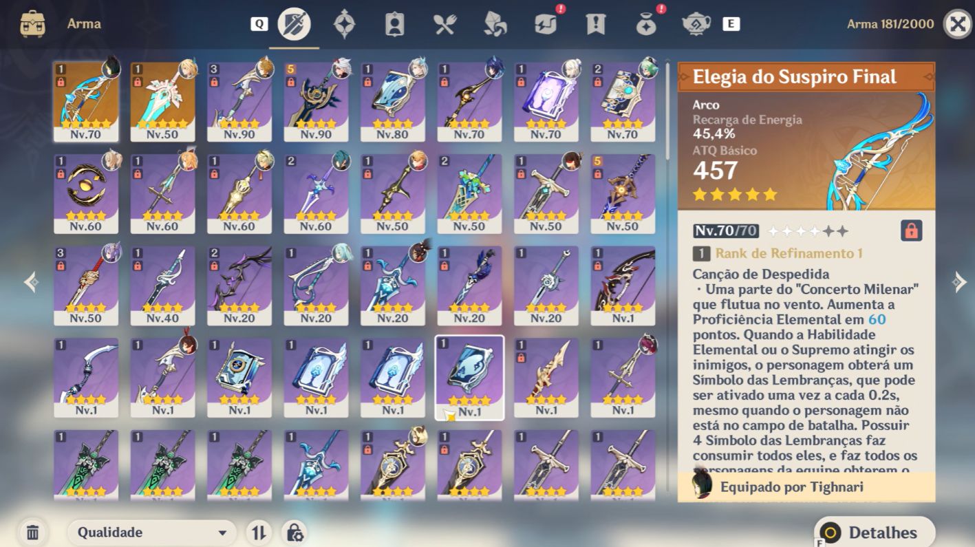 CONTA GENSHIN AR 55 - 50/50 - 10 T5 - FARM GEMAS, MUITA EXPLORAÇÃO