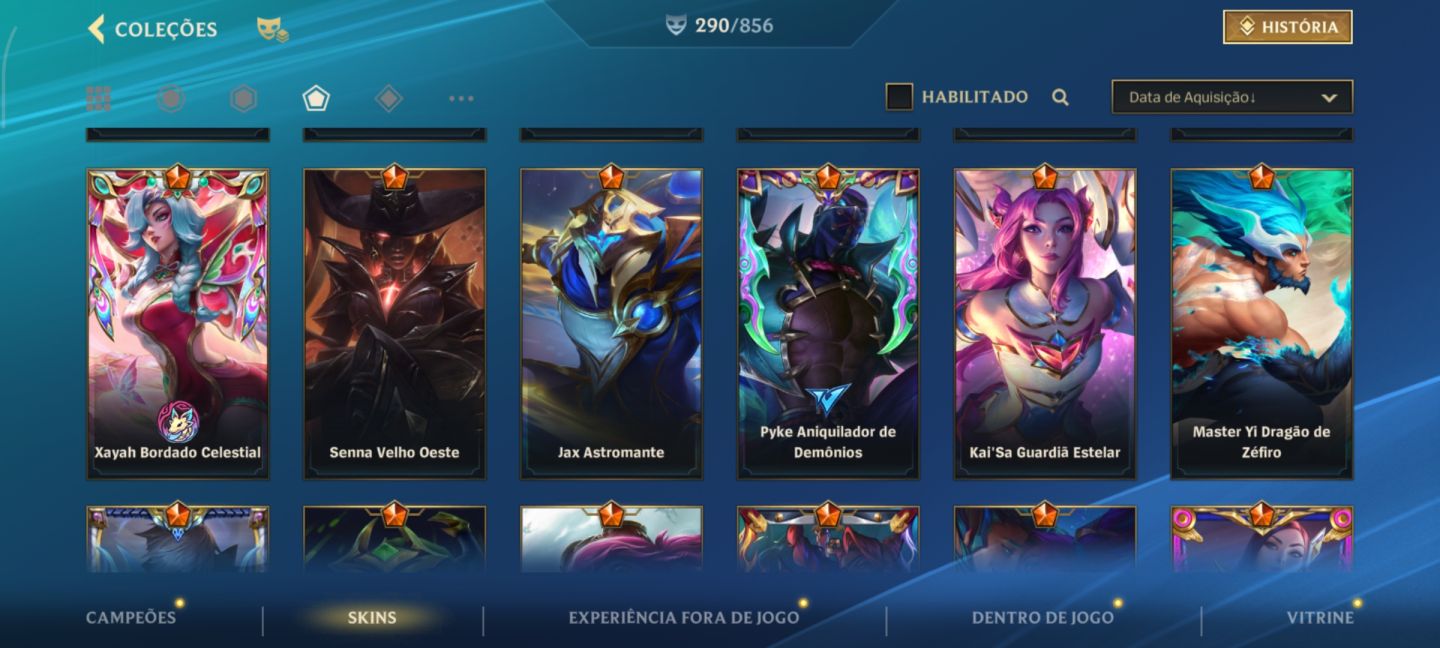 Conta Wild Rift Focada em ADCs 290 skins