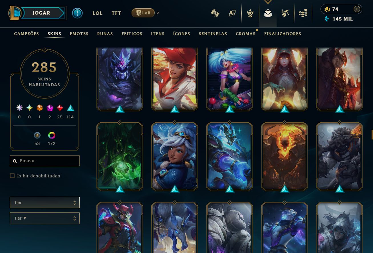 CONTA LOL/VALORANT - MMR MESTRE (LOL) - MUITA SKIN NOS 2 JOGOS! 100% SEGURO!
