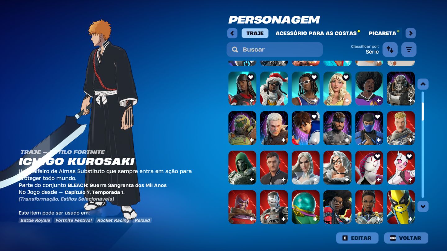 Conta fortnite com muitas skins