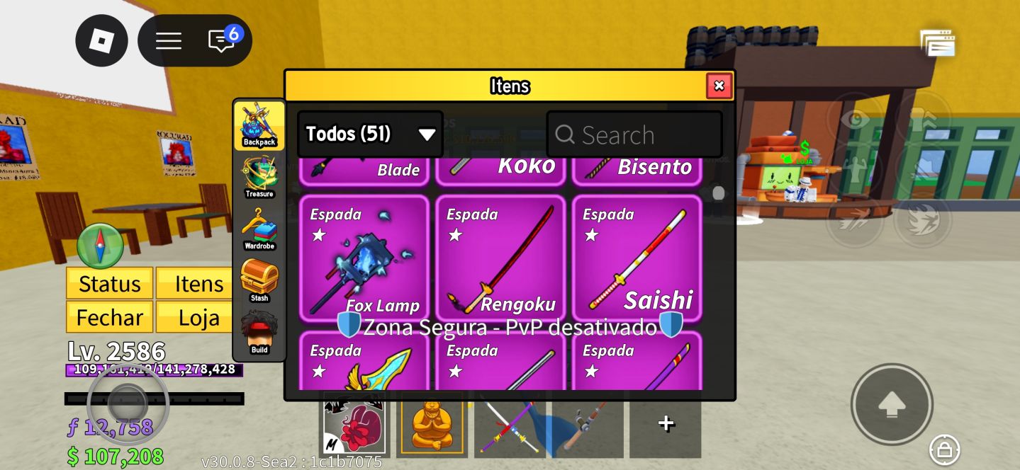 Conta Roblox upada em BLOX FRUITS, Shindo life , Roube um Brainrot. etc...