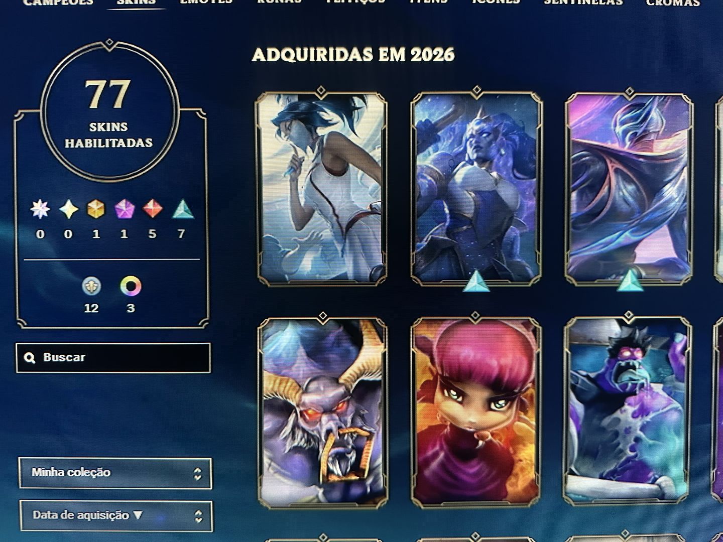 CONTA LOL ANTIGA 2015 | 344 CAMPEÕES | 77 SKINS | DJ SONA | 128 ÍCONES RAROS
