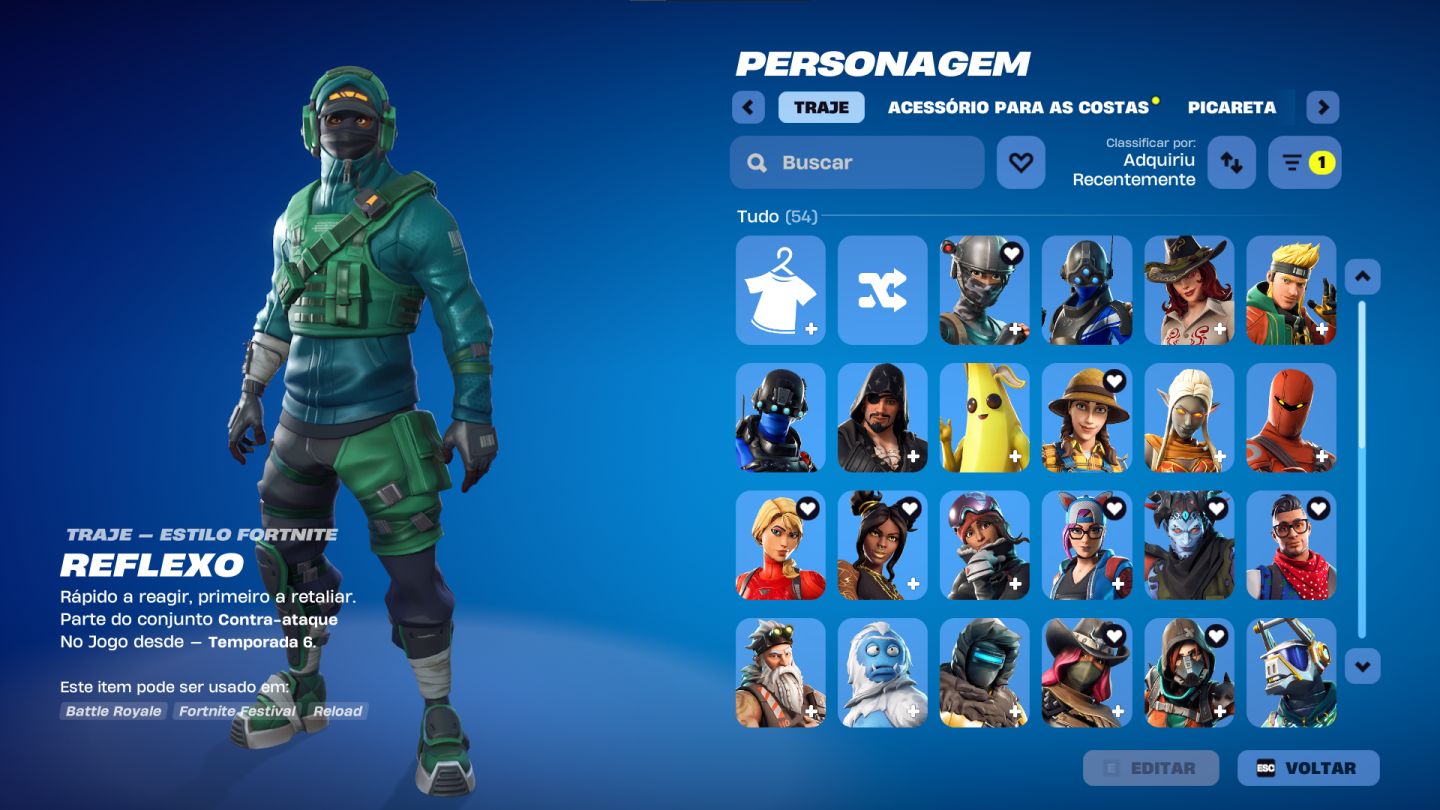 CONTA FORTNITE COM S3 E TUBARAO MAKO