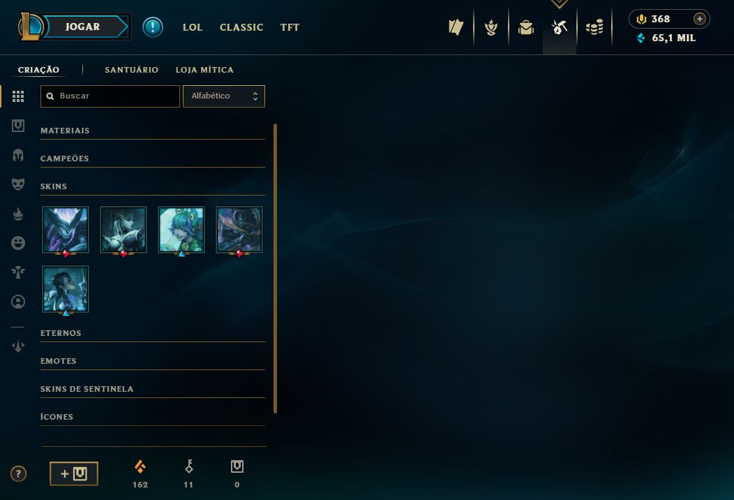 CONTA LOL: NÍVEL 773 | 278 SKINS | 5 ULTIMATE | 7 MÍTICAS | 31 LENDÁRIAS