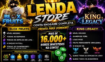 Conta de Roblox focada: BLOX FRUITS, KING LEGACY, THE FORGE, GROW A GARDEN