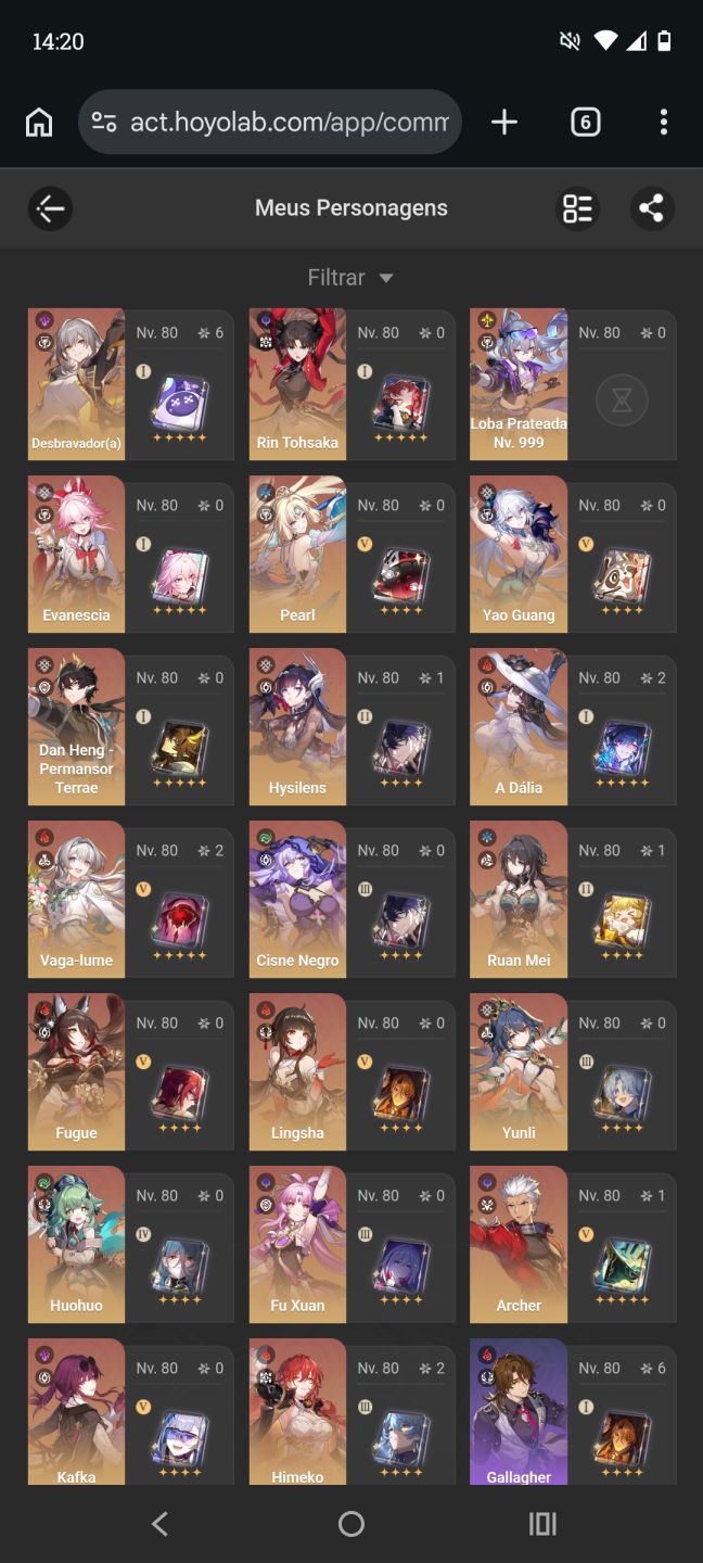 Conta Genshin+Star Rail+ ZZZ FireflyE2+DahliaE2S1(Skins Klee,Ayaka e Firefly)