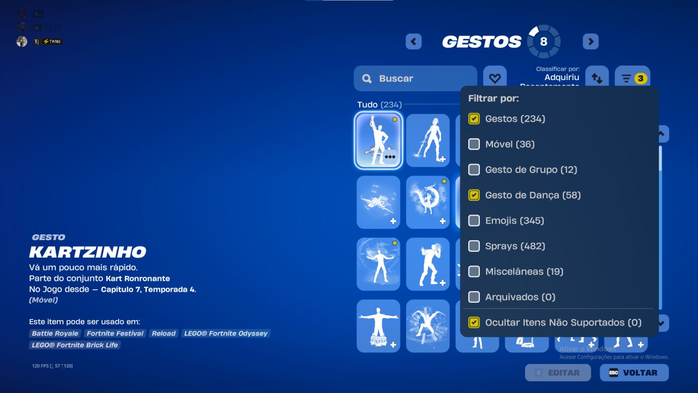 Conta de fortnite com +de $5k earnings de ganhos no jogo e mais de 200k de pr