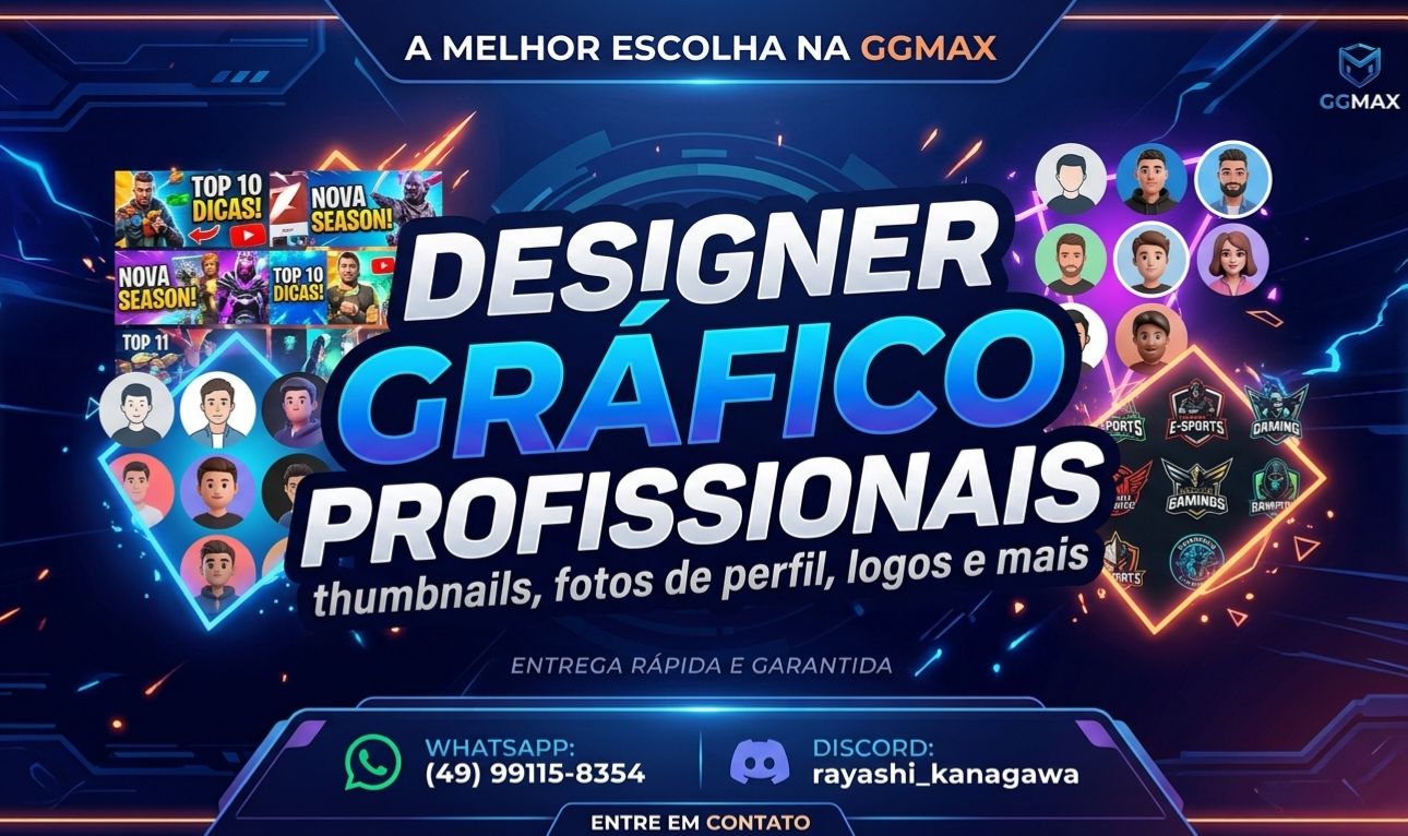 Designer Gráfico Profissional | Logos, Banners, Thumbnails! Entrega Rápida