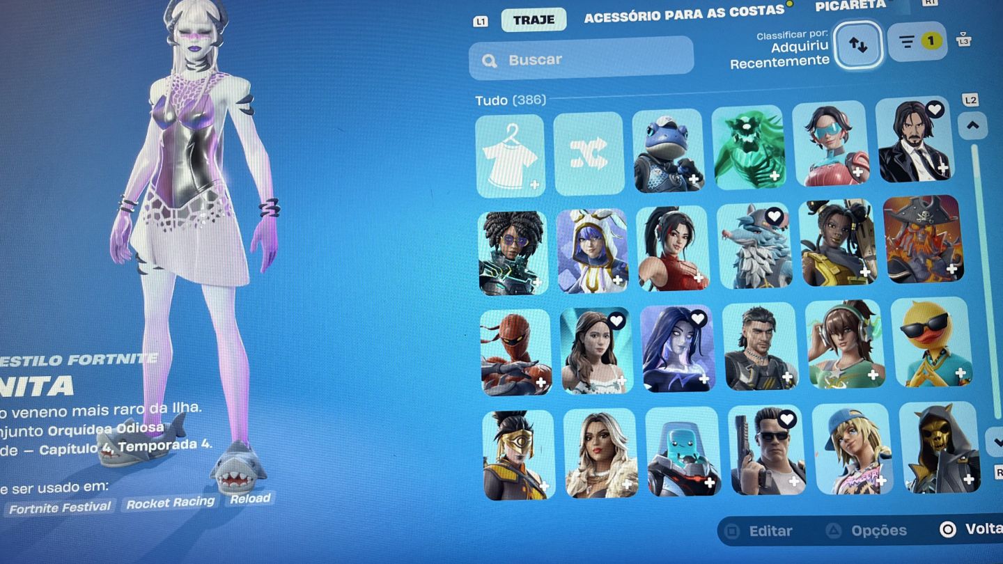 Conta Fortnite mais de 6 mil de nivel de conta,e mais de 350 skins e picaretas