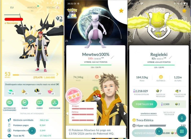 CONTA POKEMON GO LEVEL 53 | 173 LENDARIO | 100 BRILHANTE | NECROZMA DUSK MANE