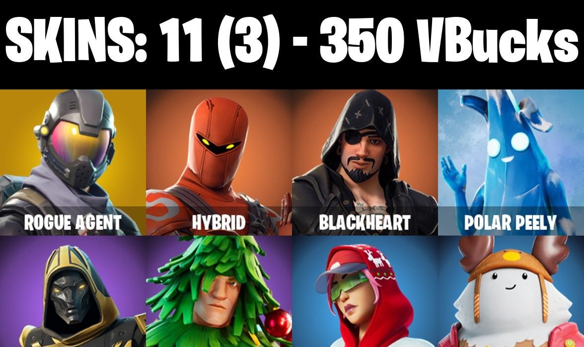 Conta Fortnite com Rogue Agent | Hybrid | Blackheart | Polar Peely e 11 Skins