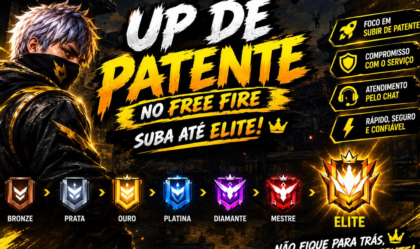 UP DE PATENTE NO FF, ATÉ ELITE NO BR E CS