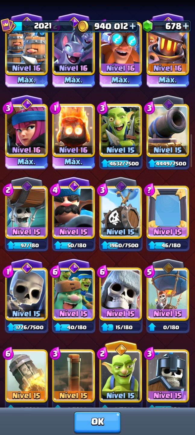 Conta Clash Royale bem encaminhada