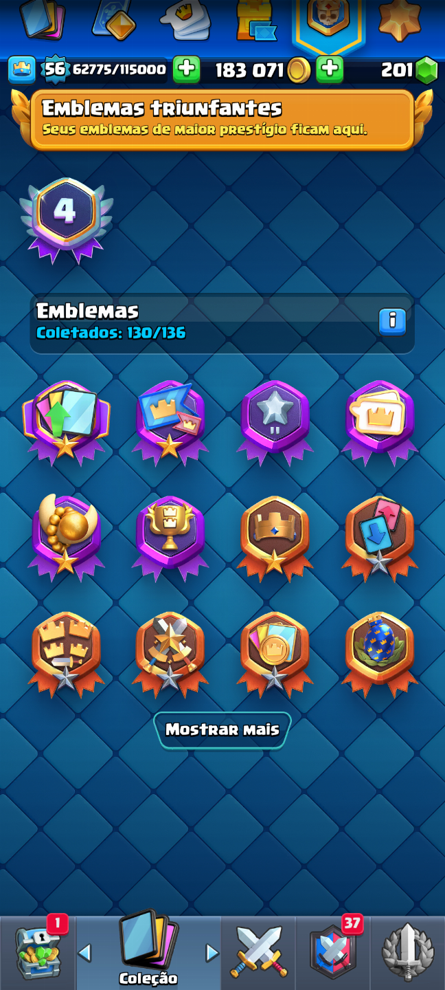 CONTA CLAHS ROYALE 10500 TROFÉUS,RARA, 4 ANOS DE JOGO