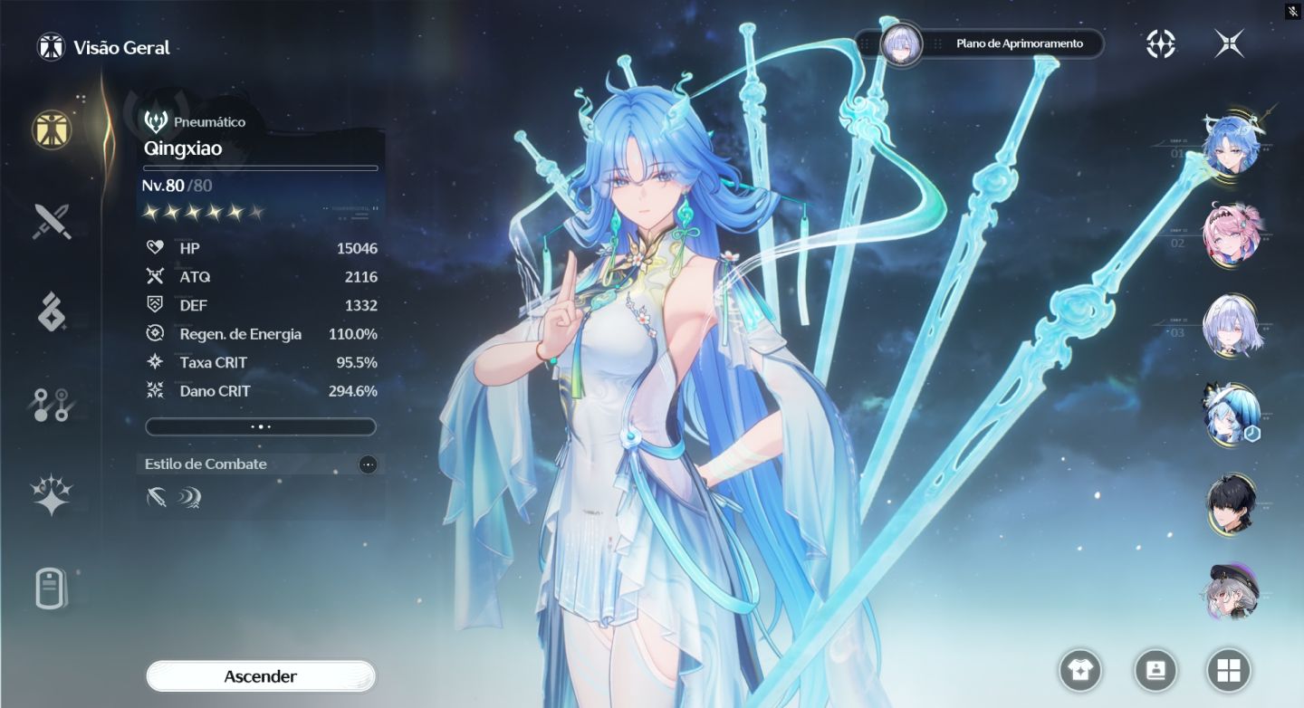 CONTA WUTHERING WAVES QINGXIAO S2R1 - DENIA S0R1 - MORNYE S1R1 - JUNGRAN S0R1