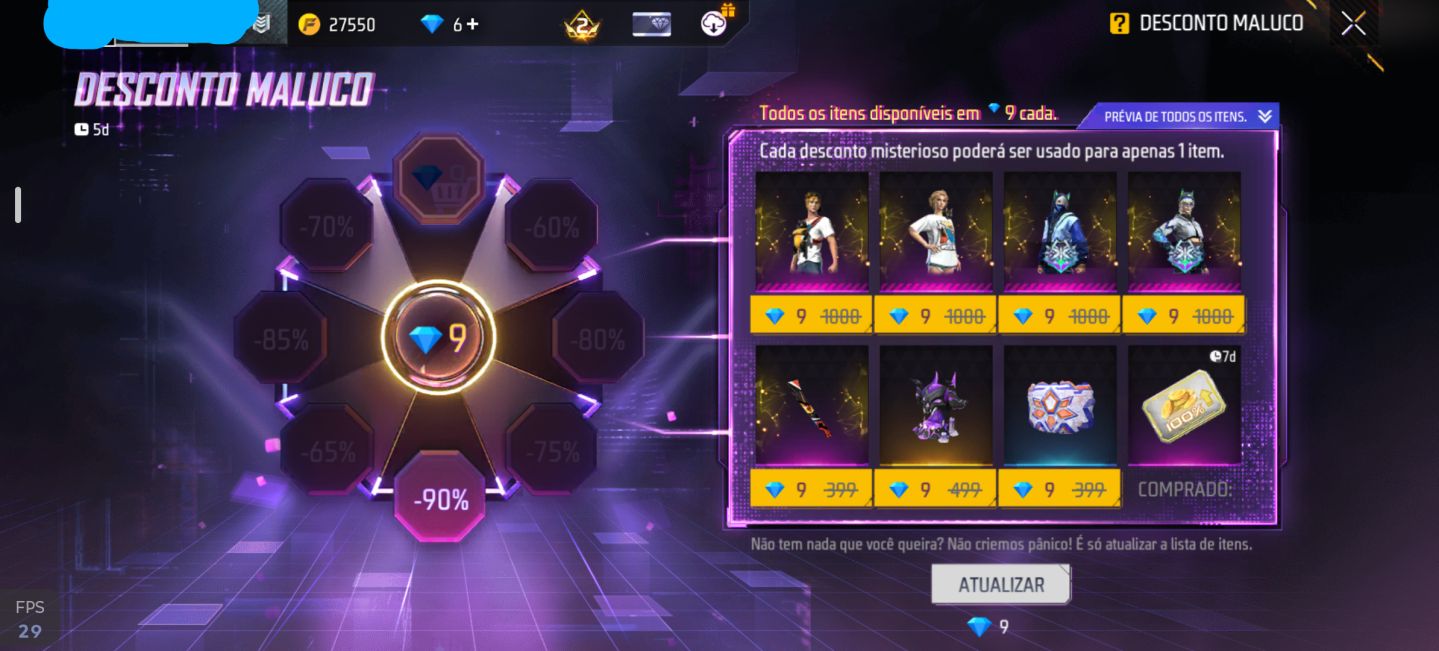 Conta free fire com Naruto