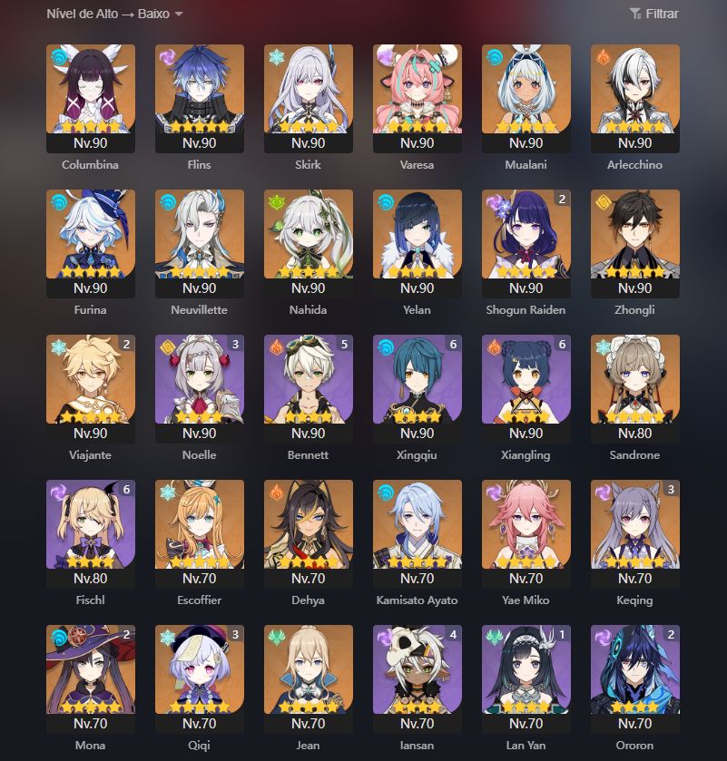 Conta Genshin AR 59