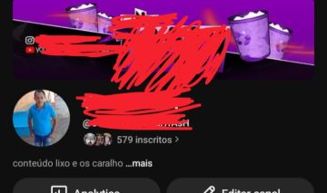 Canal no YouTube de 2020 com 579 inscritos Reais