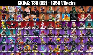[PC/PS/XBOX] 130 SKINS | COMBO ANIME & MARVEL | GOKU+MILES MORALES+1350 V-BUCKS