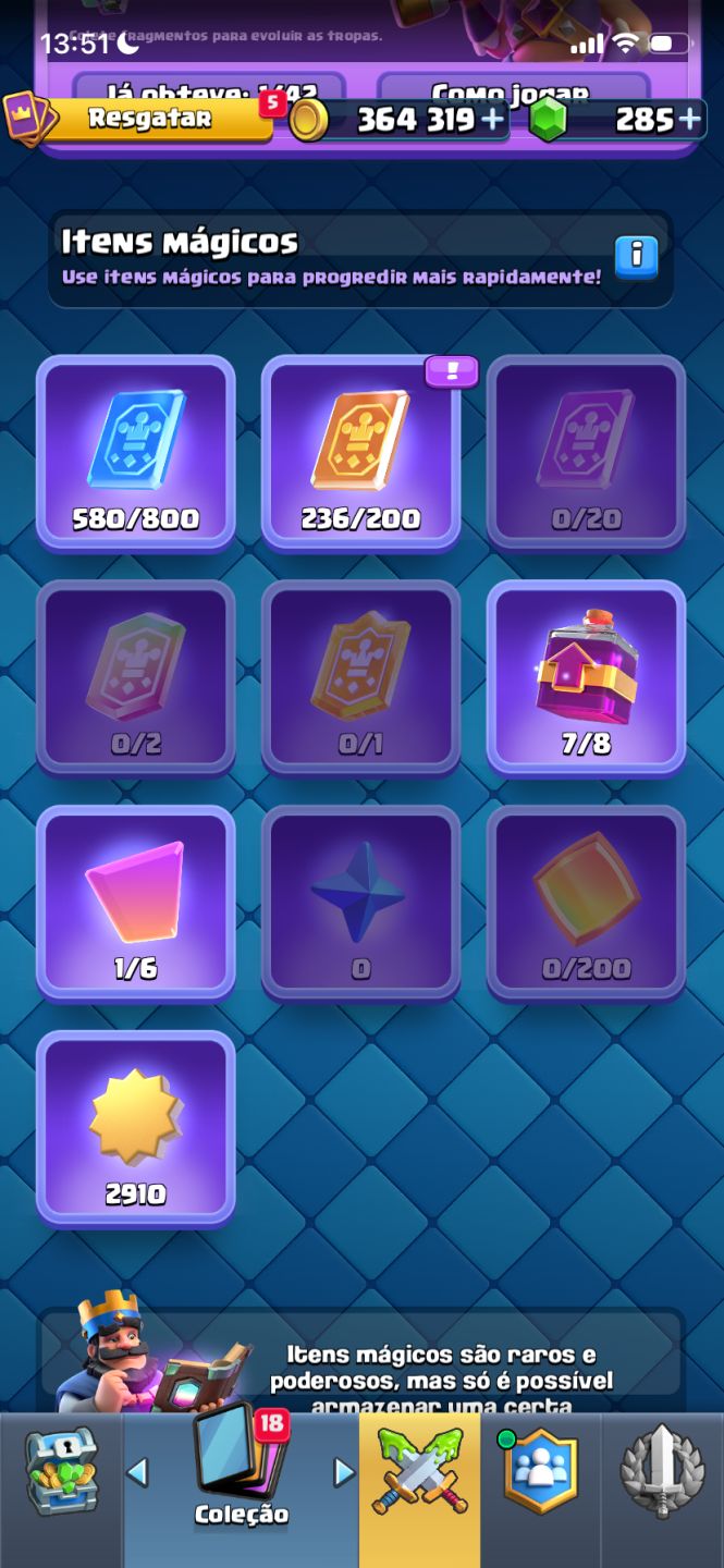 CONTA CLASH ROYALE | 3.083 TROFÉUS | CARTAS ARENAS 1-9| EMOTE 6-7 | 285 GEMAS
