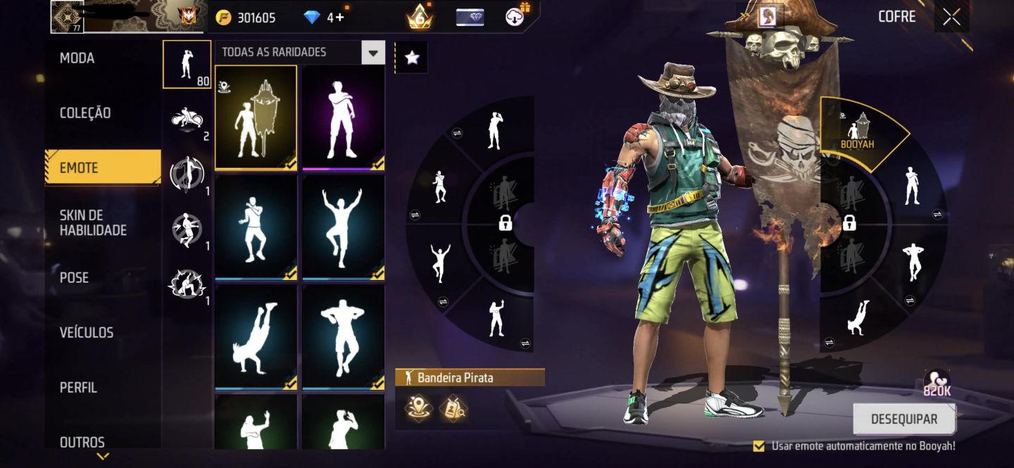 CONTA DE FF GEMADA STEAM PUNK+PRIME 6 + FREE FIRE+ PUNHOS + TOP CRIMINAL ROXO