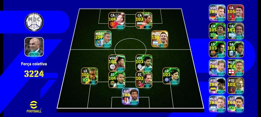 CONTA EFOOTBALL TOP! MESSI BIG TIME + HAZARD 109 + CR7 105 + BEBETO E+++!