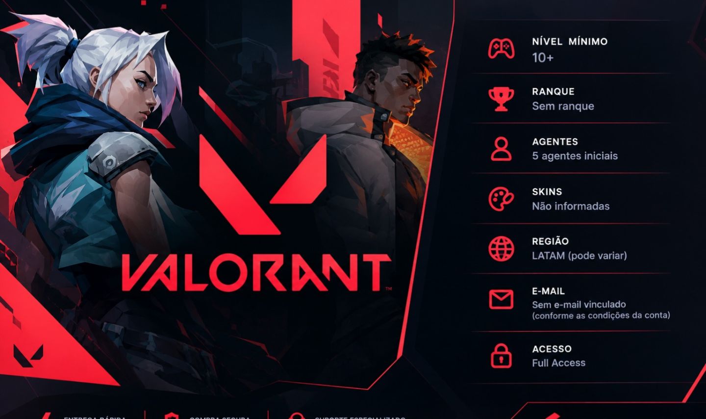 CONTA VALORANT LVL 10 FULL ACESSO (FA)
