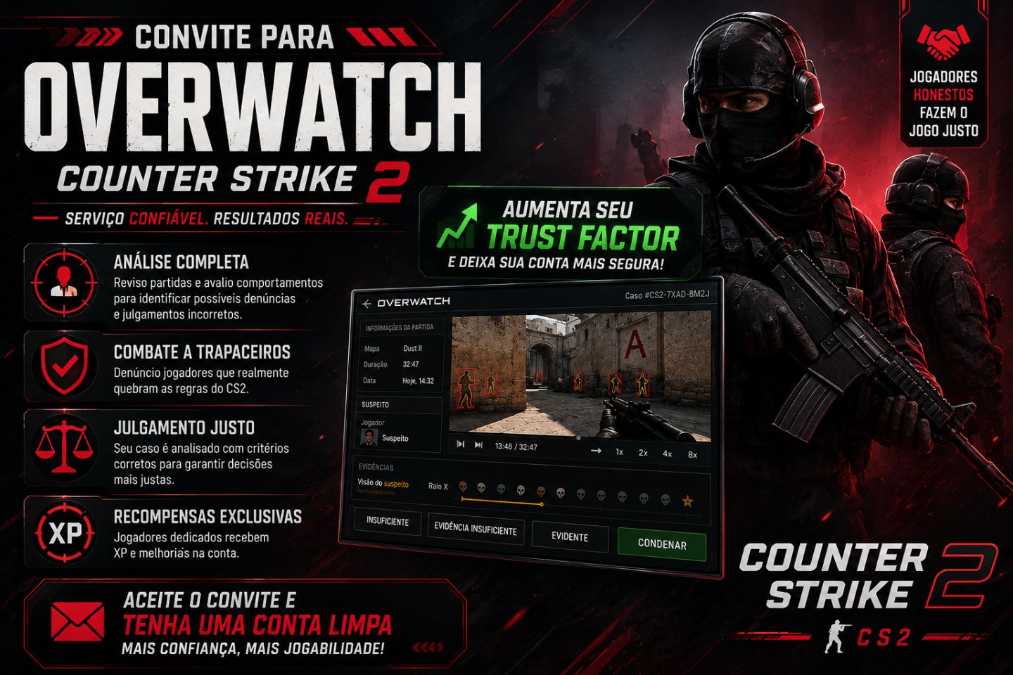 CONVITE PARA OVERWATCH / VACNET COUNTER-STRIKE 2 (CS2)