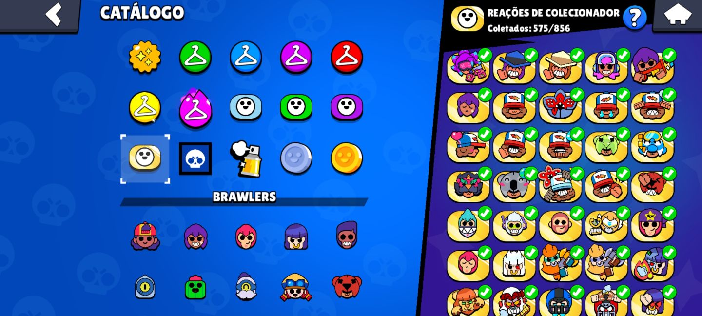 Conta de brawl de 2020,todos os brawlers,skins de hyper,brawlers quase 3k