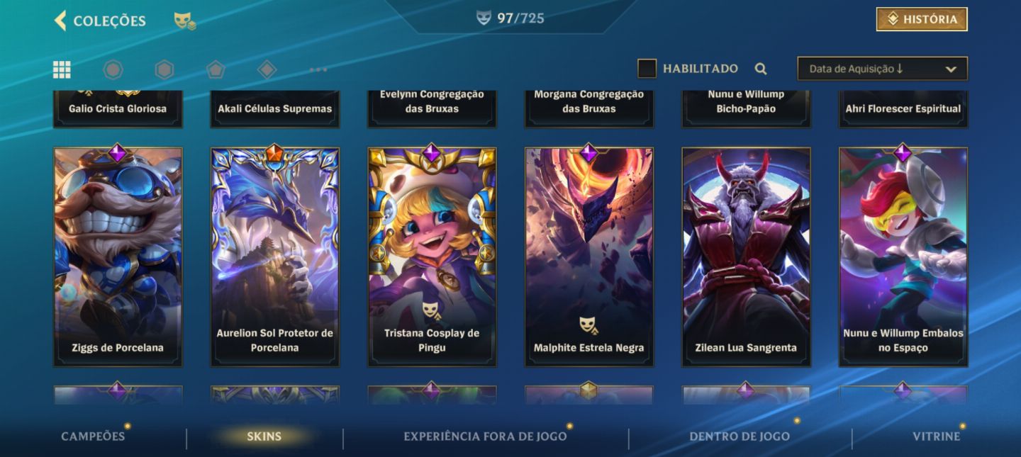 Conta wild rift com quase 100 skins
