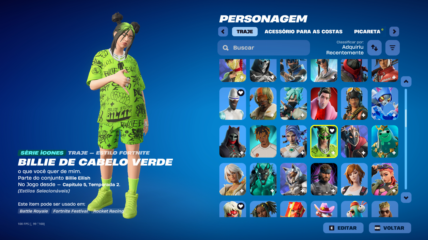 Conta Fortnite + Conta Epic com alguns jogos.