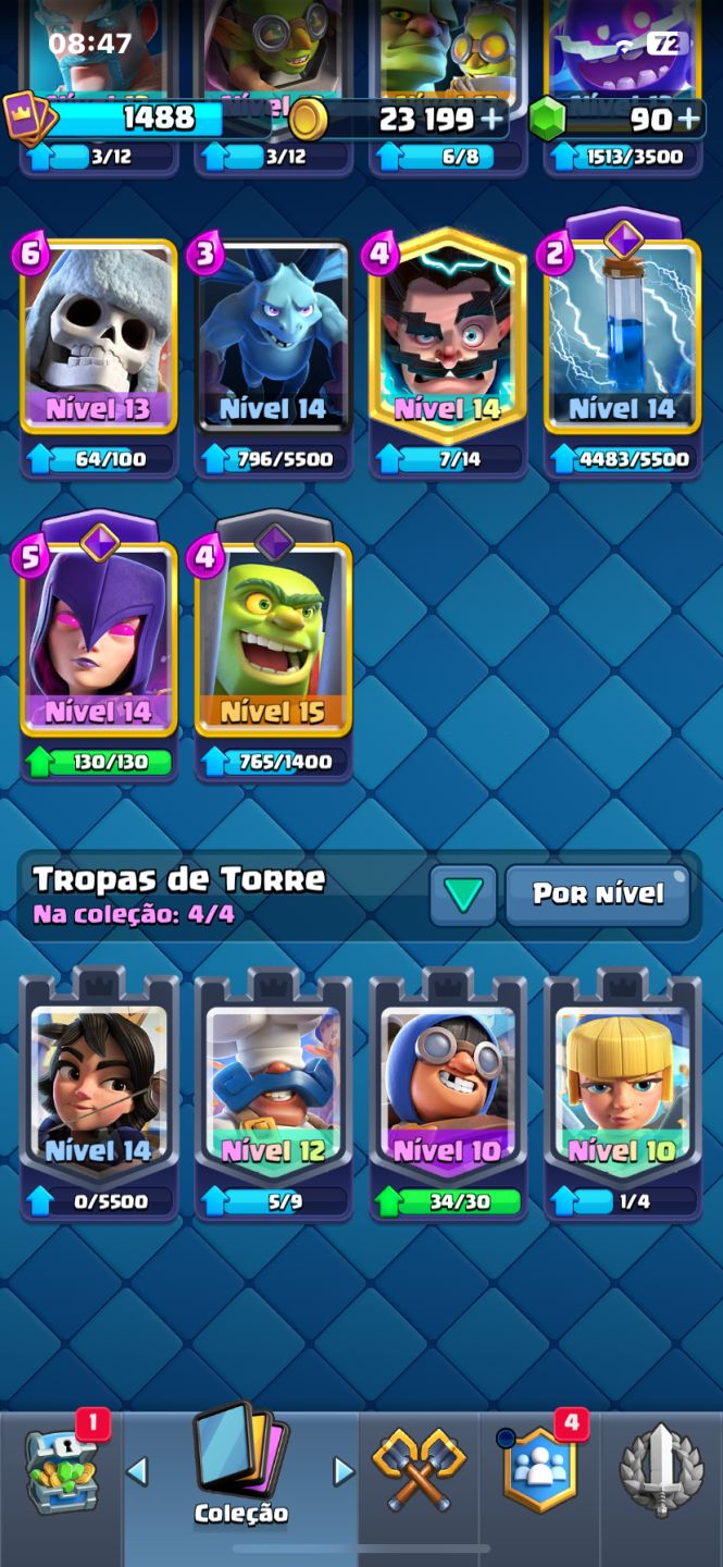 Conta Clash Royale Arena 20 | 7.9k Troféus | todas as cartas | 52 Emotes