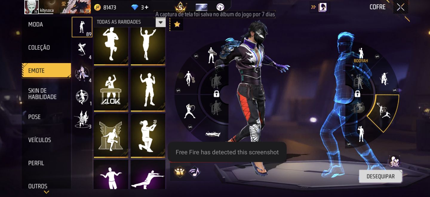 Conta level 78 com bastante skins