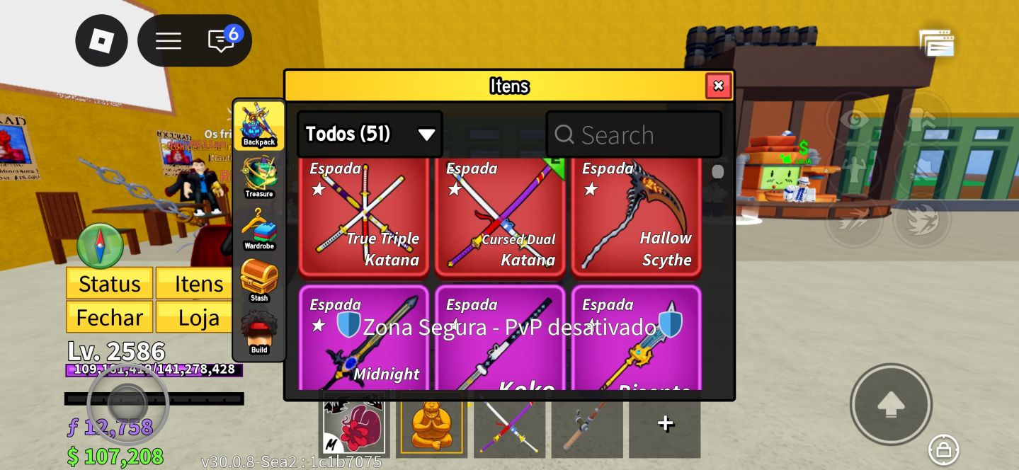 Conta Roblox upada em BLOX FRUITS, Shindo life , Roube um Brainrot. etc...
