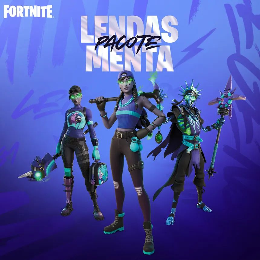 Fortnite: Pacote Lendas Menta ( +1000 V-Bucks inclusos no pacote )
