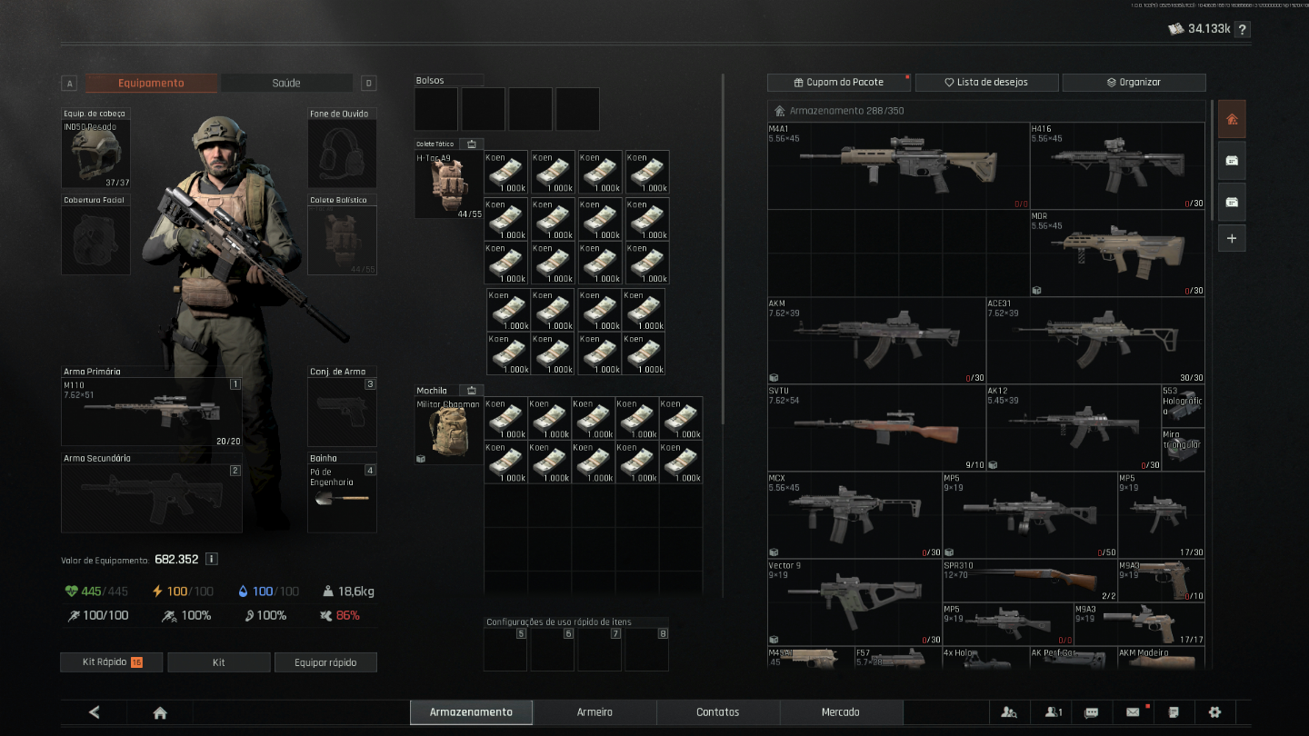 CONTA ARENA BREAKOUT INFINITE 40M DE INVENTARIO