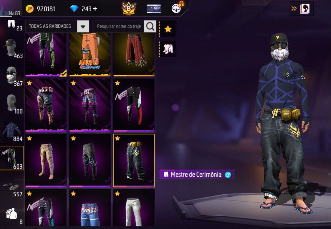 Conta Free Fire Level 83 com Segundo Passe 7 Angelicais 850+ Peitorais Prime 8