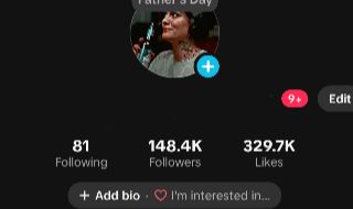 TikTok BR com 150k, conteúdo música/histórias emocionantes, engajado