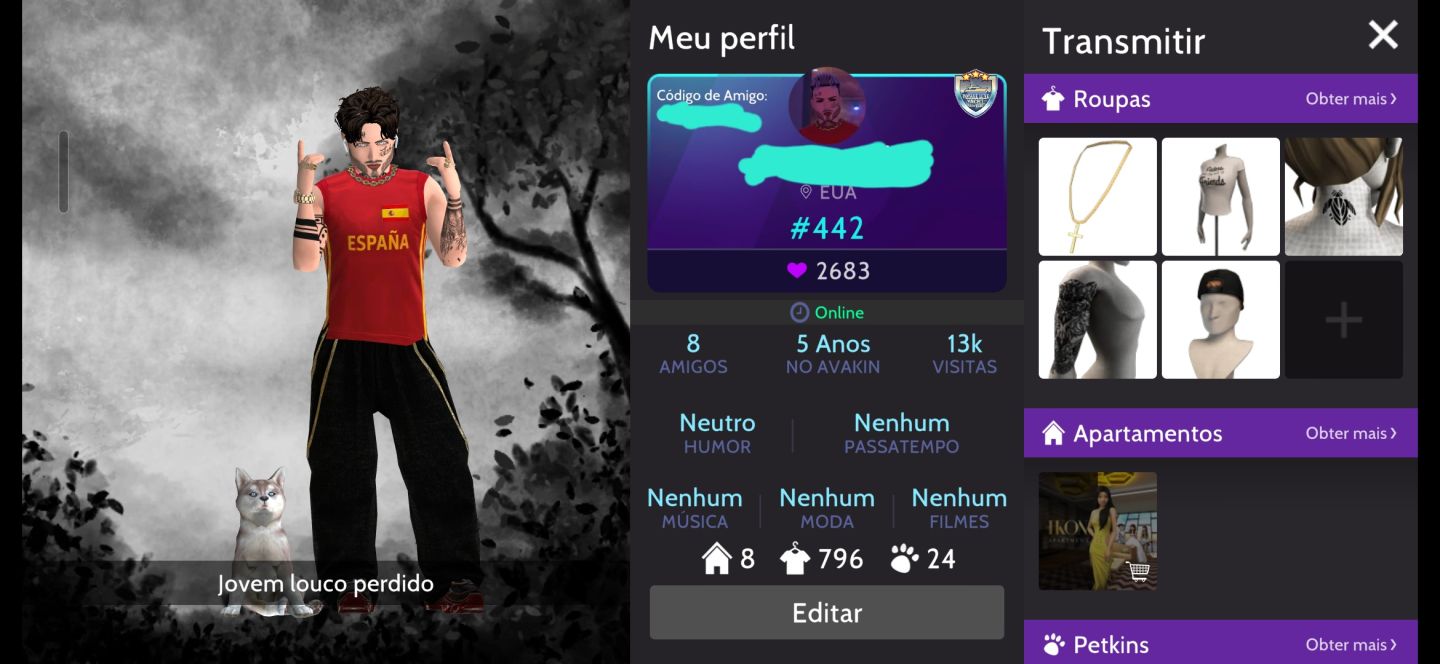 Conta masculina super rara de avk, preço a negóciar !!!!