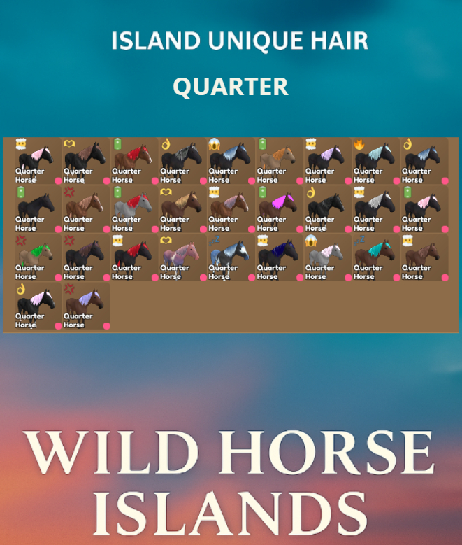 Wild Horse Islands Varias Raças e Cabelos de Iuhs
