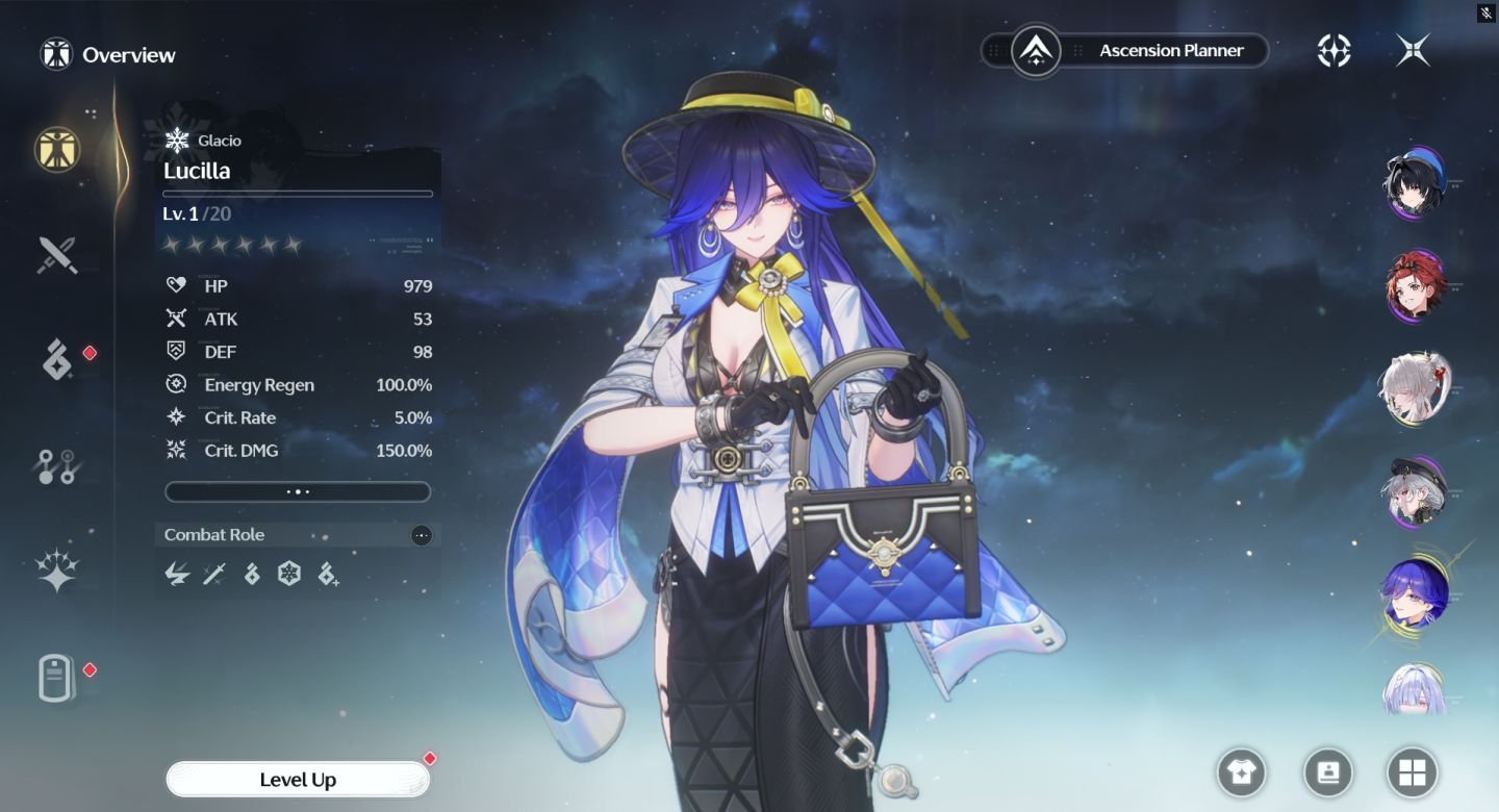 CONTA WUTHERING WAVES HIYUKI S3R1 - LUCILLA S0R0 - MORNYE S0R0 - SHOREKEEPER S0R