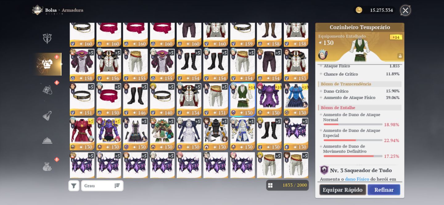 7ds Origin - Conta End game ban p10, merlin p7+
